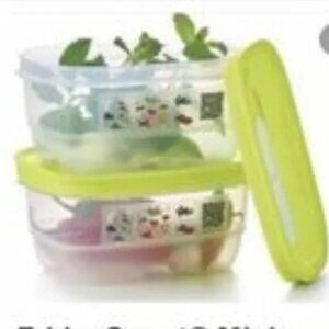 NWT Tupperware FridgeSmart Minis (Set of 2) 1 1/2 Cup